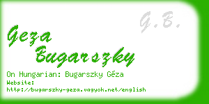 geza bugarszky business card
